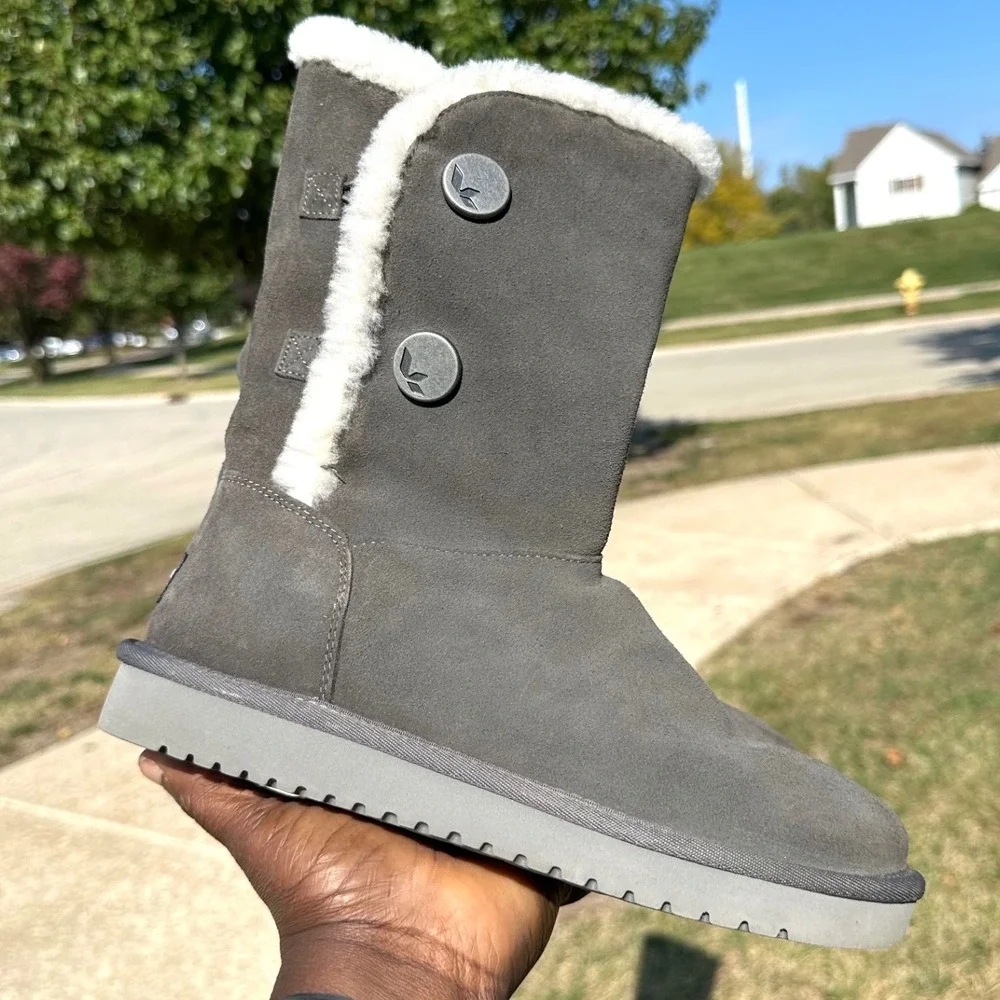 Koolaburra by UGG Women's Kinslei Tall Boots Size 7 Stone Gray Winter Boots‎